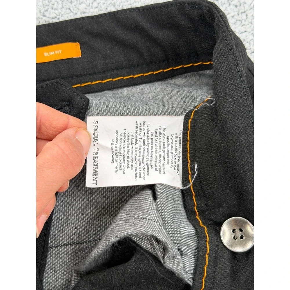 Hugo Boss Cargo Pants Mens 34 Black Slim Fit Orange Label Button Fly Trousers